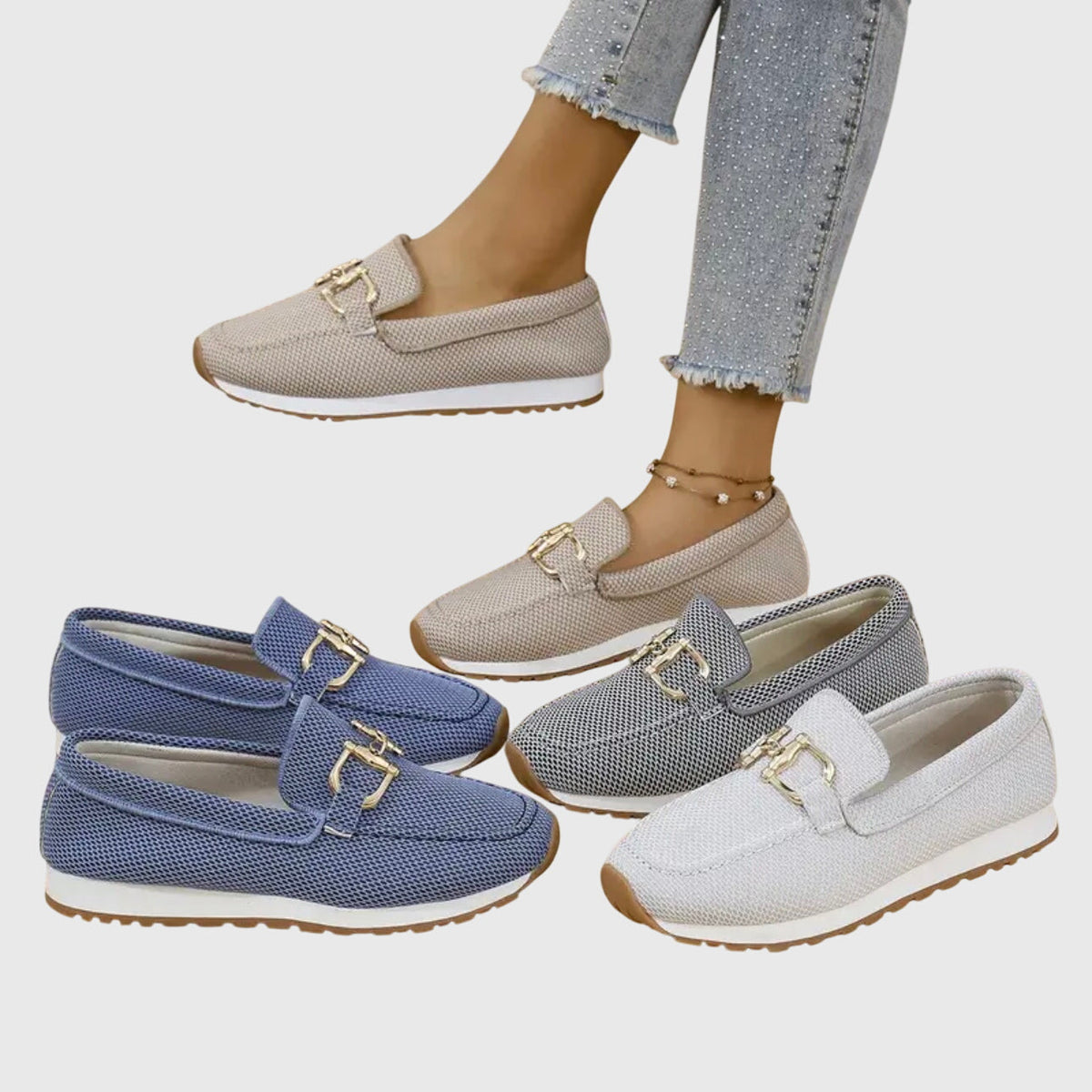 Lysandra™ - Bequeme Halbschuhe mit goldenen Akzenten