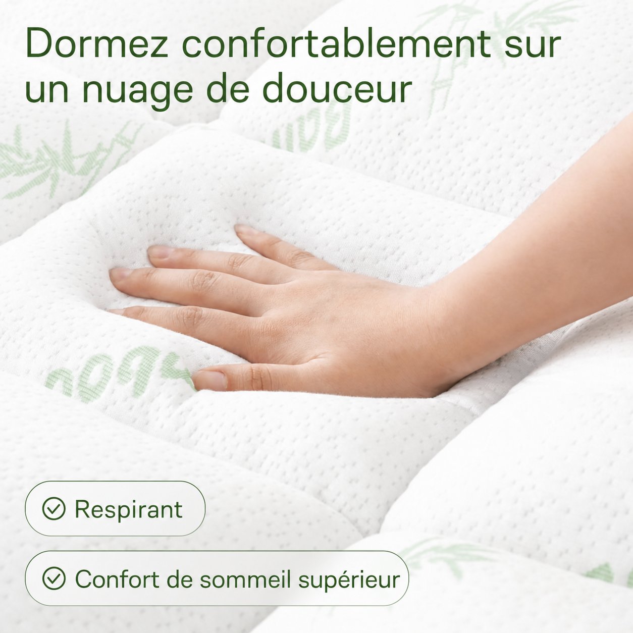 Bambéa™ | Surmatelas Confort en Bambou