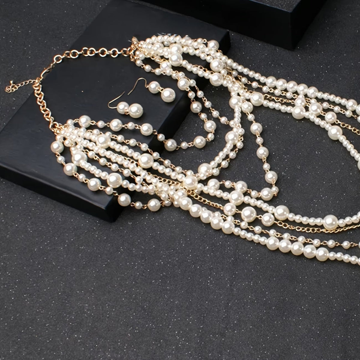 Boho mehrlagiges Perlen Statement-Set