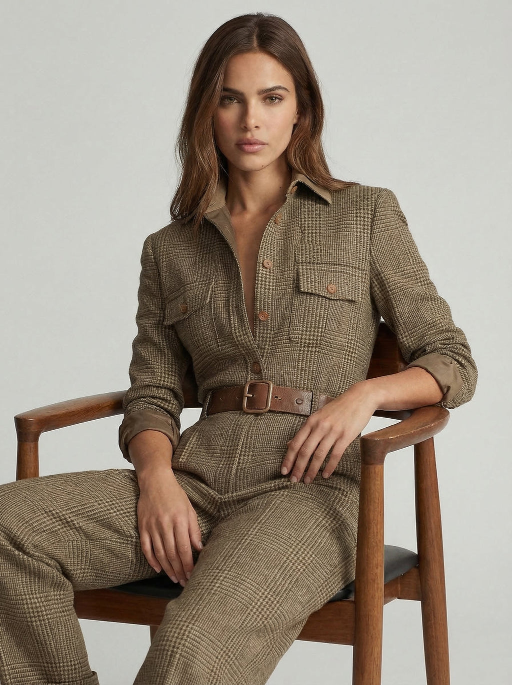 Celia | Karierter Jumpsuit mit Eleganten Akzenten