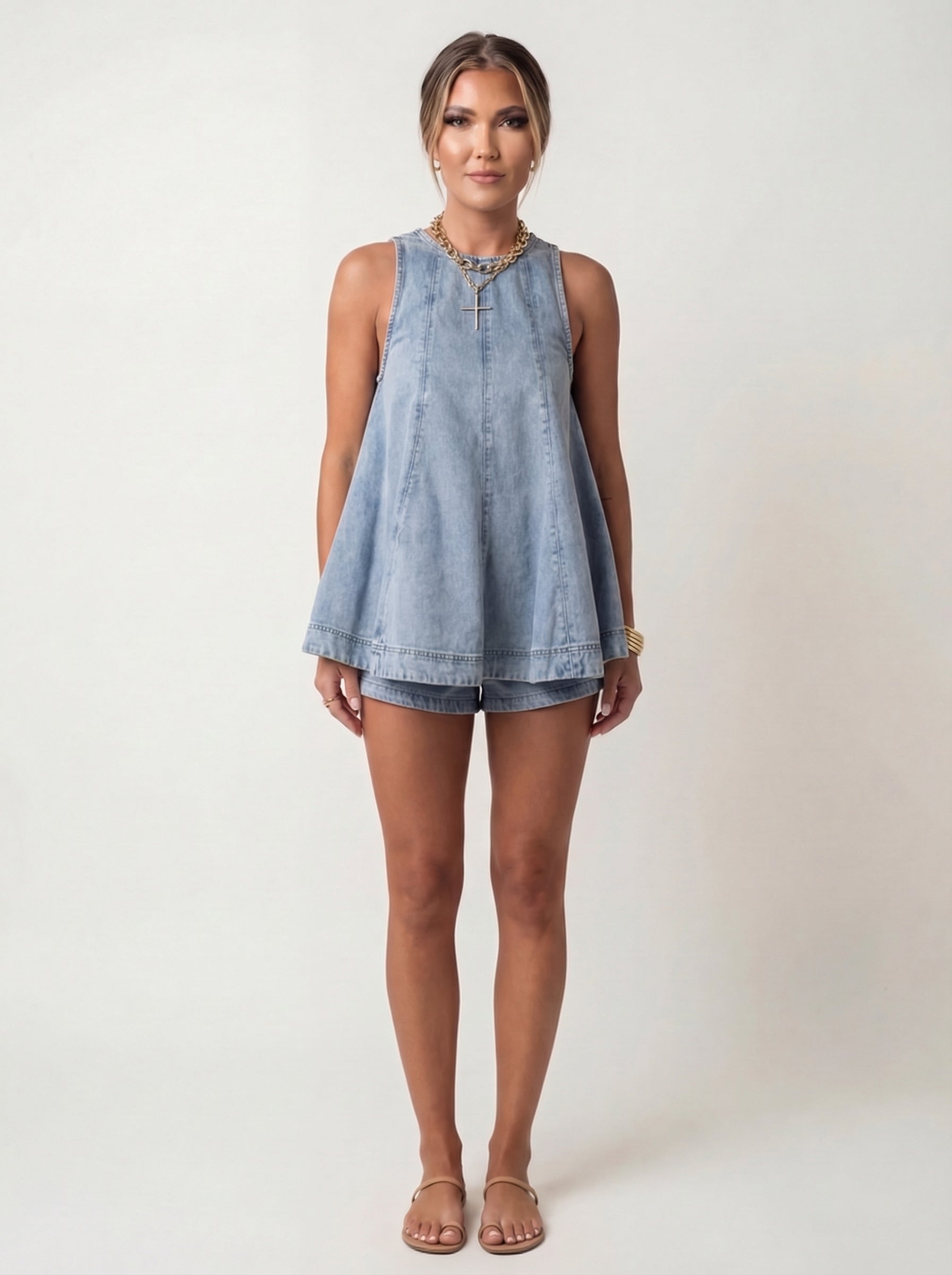 Tweedelige denim outfit