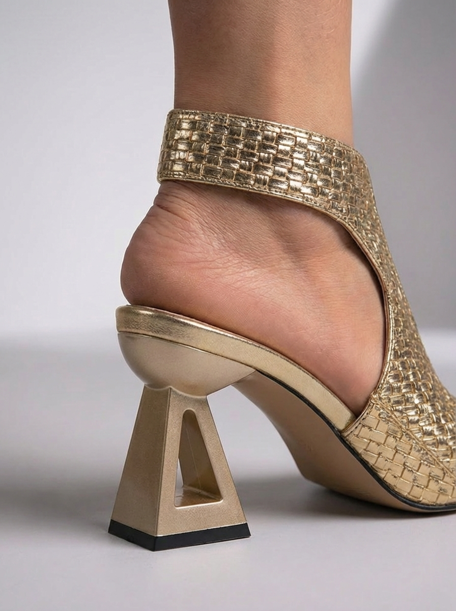 Elira™ | Elegante gevlochten pumps met een gebeeldhouwde hak