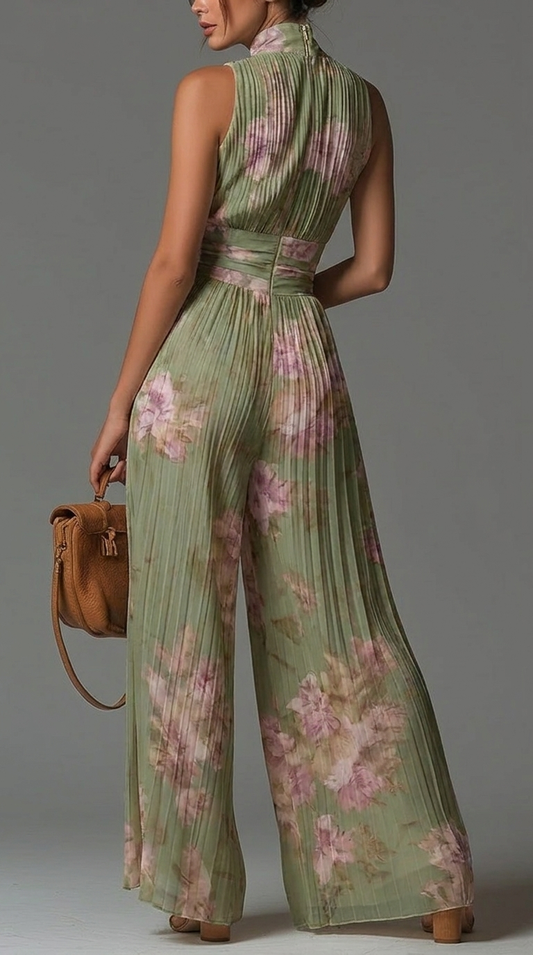 Zineb | Faltender Floral-Design Jumpsuit