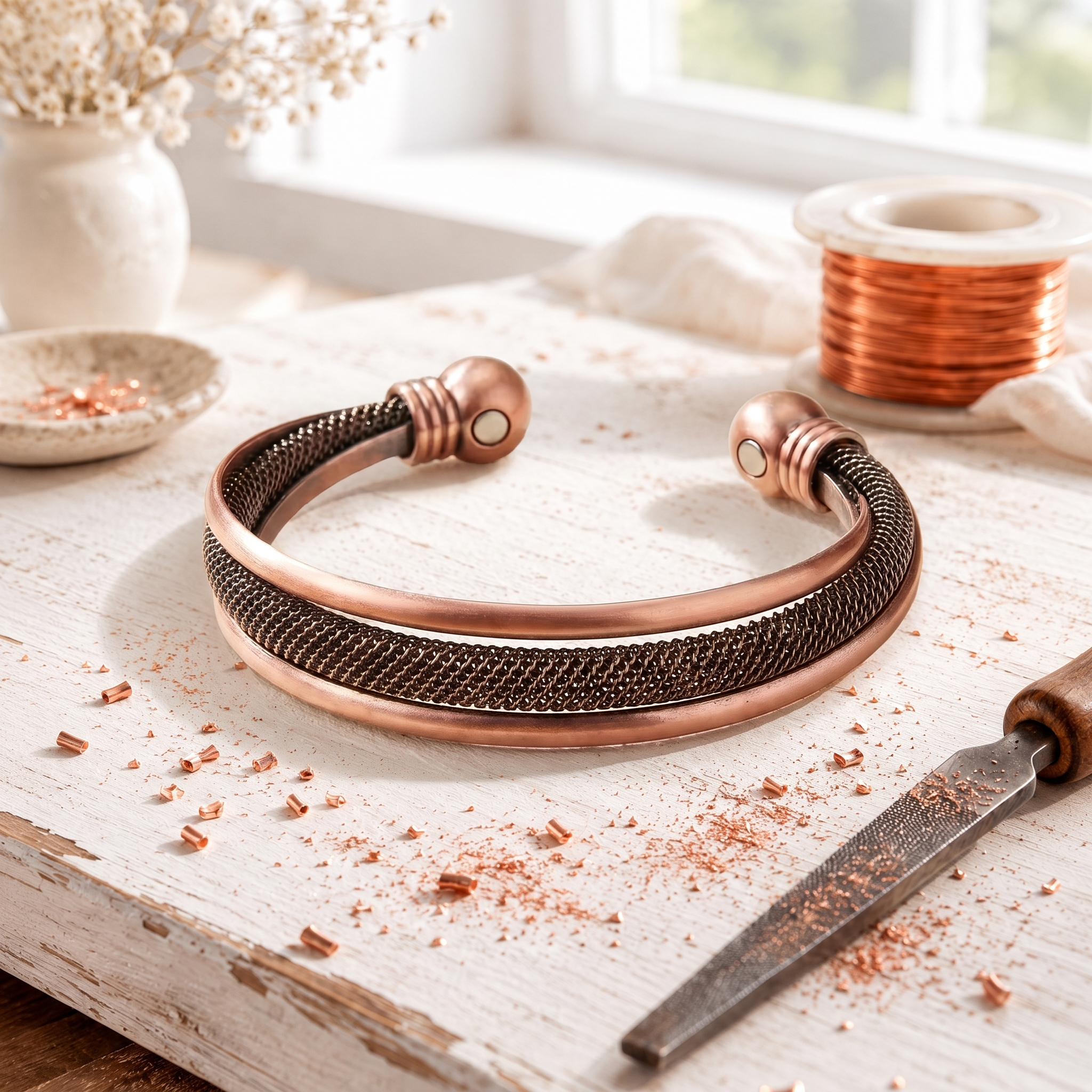 Kupfer-Lattice-Armband