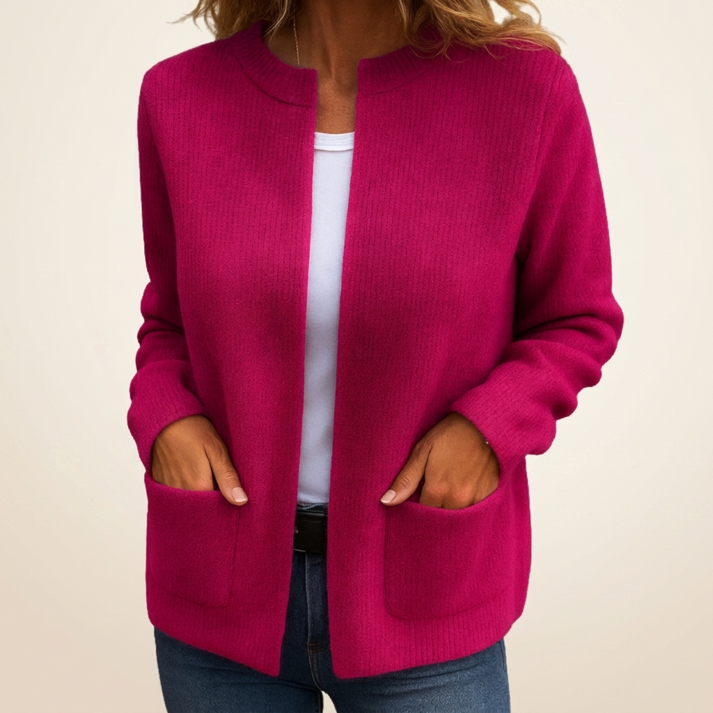 Elise™ | Warme Strickjacke mit Reißverschluss & Taschen