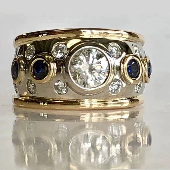 Vintage-Ring mit Zirkonia-Einsätzen