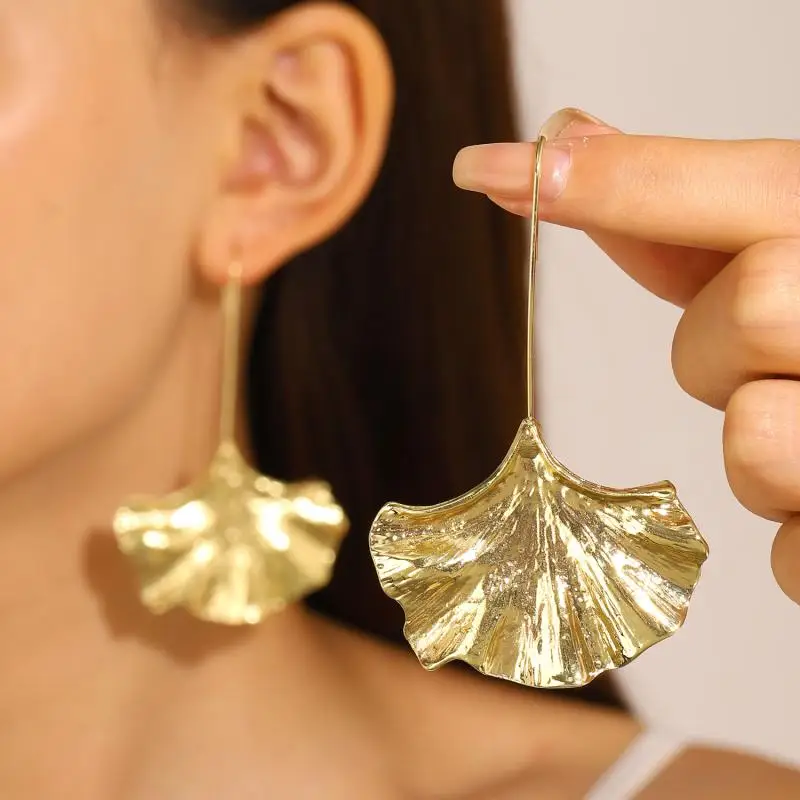Vintage Gold Leaf Petal Earrings