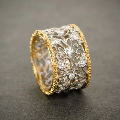 Vintage Kristall Efeu Goldring
