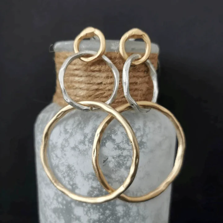 Antique Gold and Silver Earrings