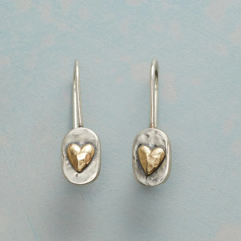 Herzohrringe aus Silber und Gold
