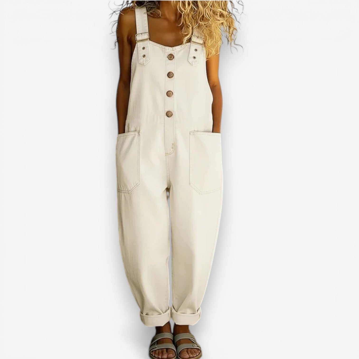 Casey™ denim overall met wijde pijpen