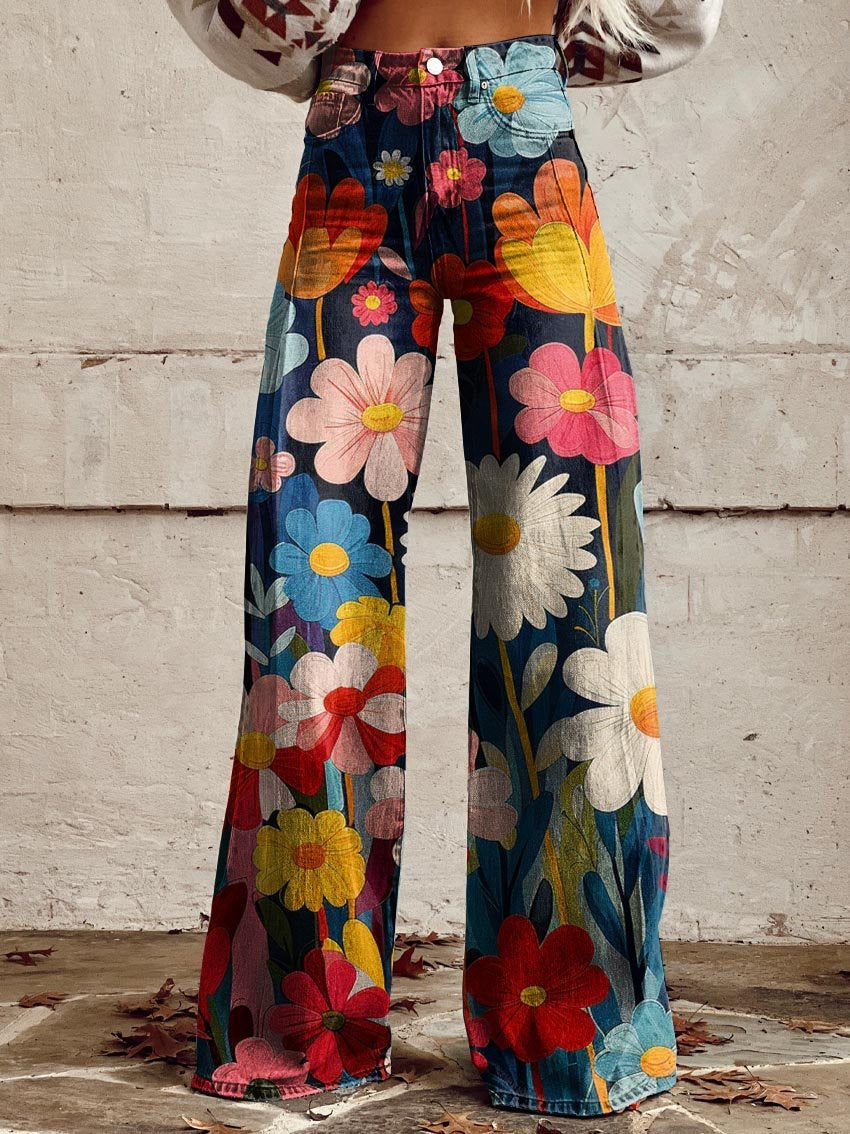 Léna - Losse broek met bloemenmotief