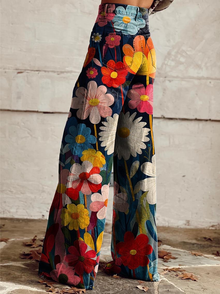 Léna - Losse broek met bloemenmotief