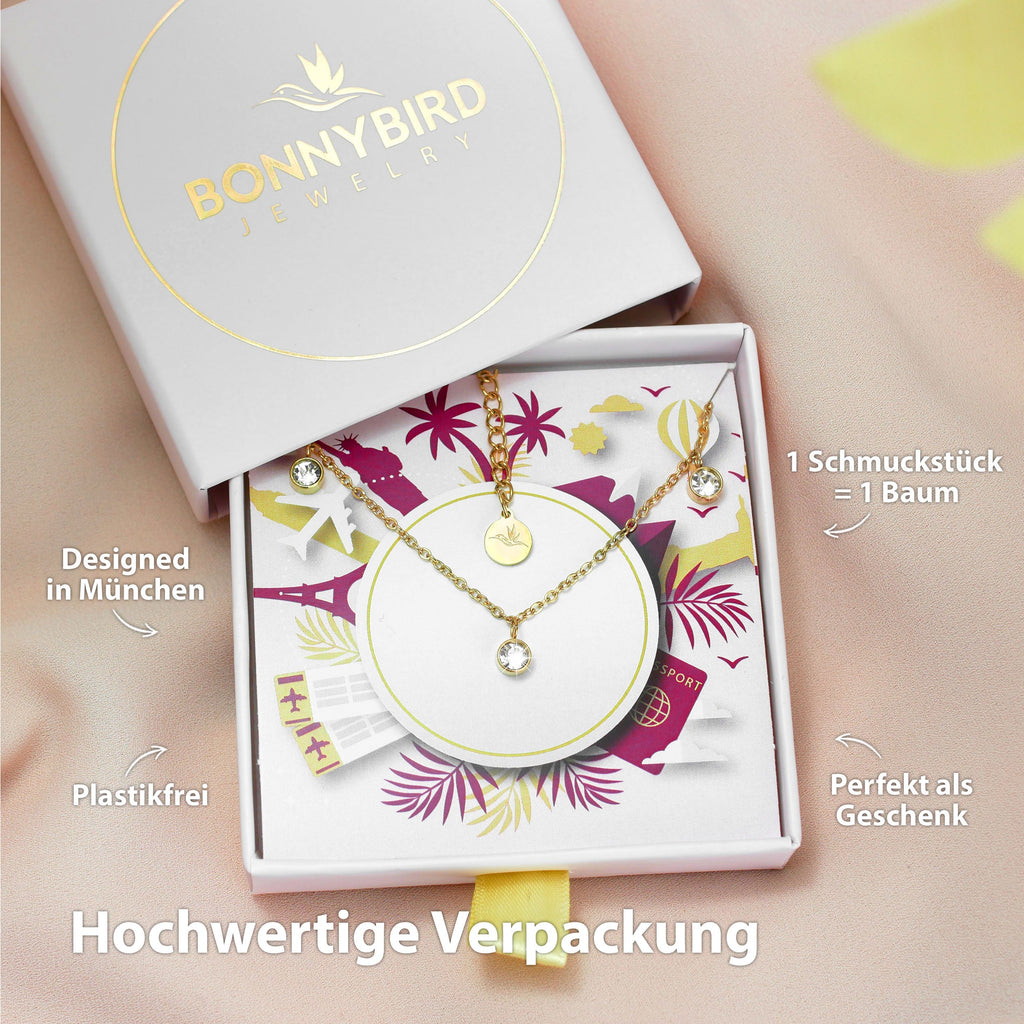 BonnyDiamonds ketting met 8 stenen goud