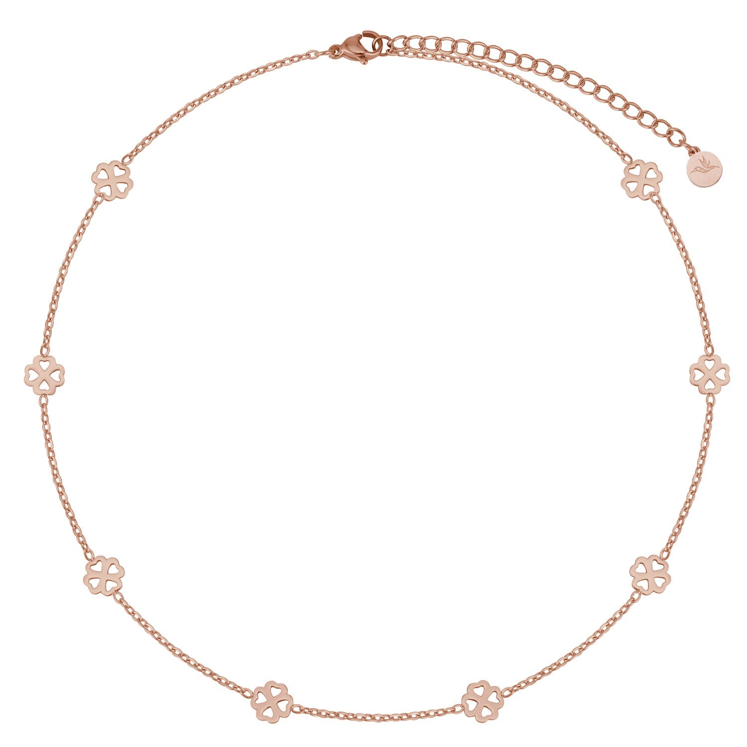 BonnyBliss ketting klaverblad roos