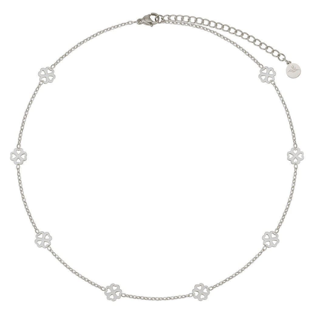 BonnyBliss ketting klaverblad zilver