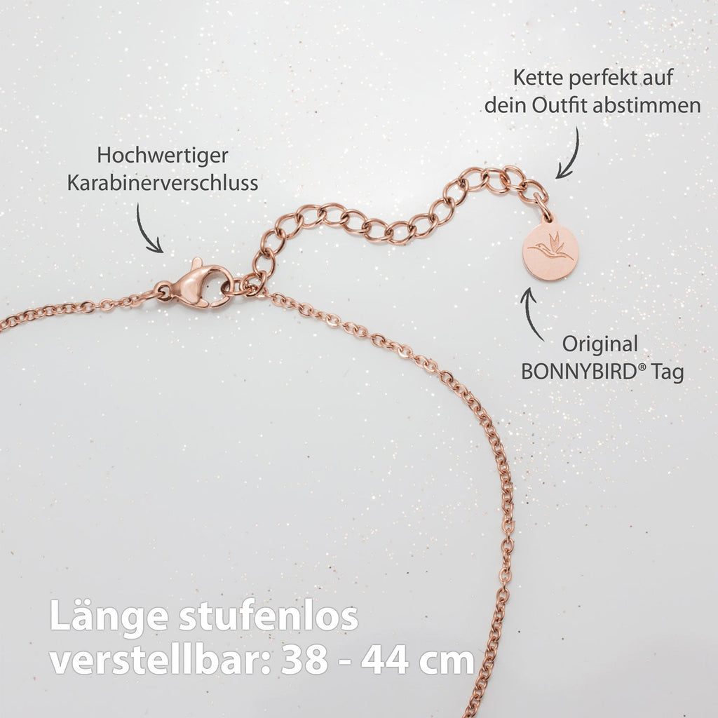 BonnyOcean ketting rosé goud met echte zoetwaterparels