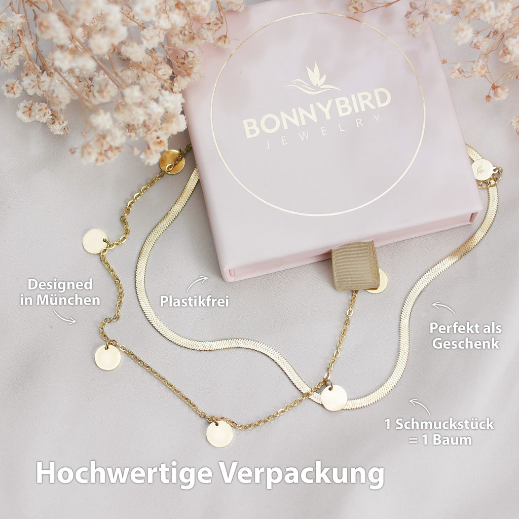 BonnyCoin ketting met gouden plaatjes