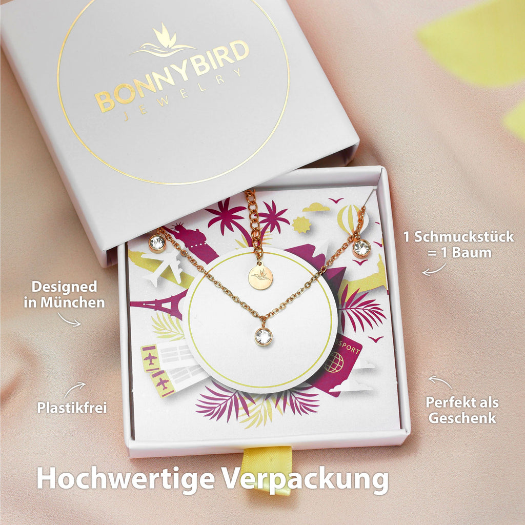 BonnyDiamonds ketting met 8 stenen roos