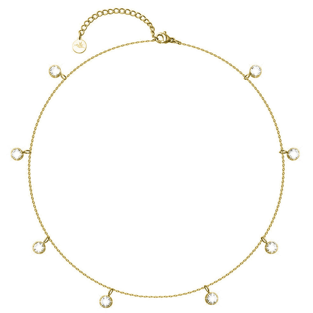 BonnyDiamonds ketting met 8 stenen goud