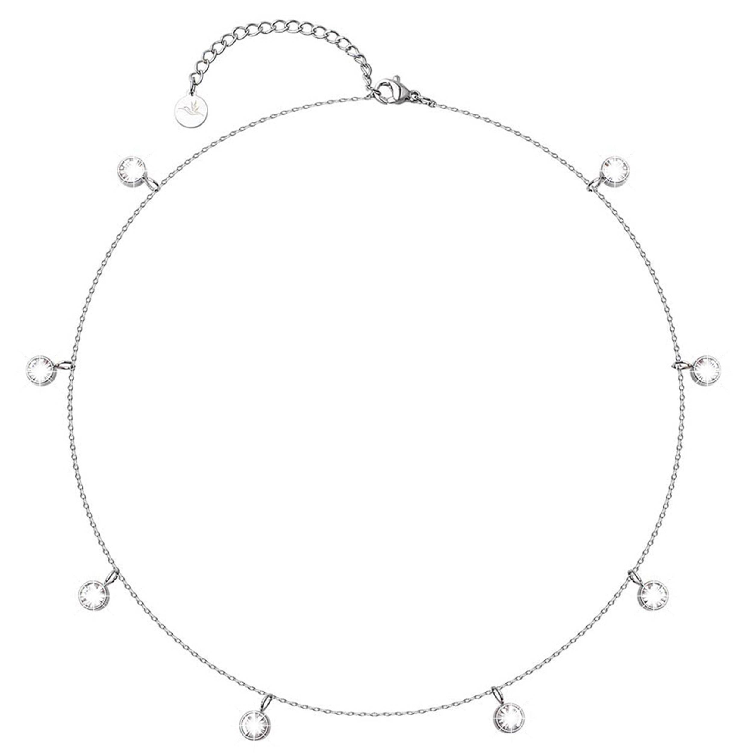 BonnyDiamonds ketting met 8 stenen zilver