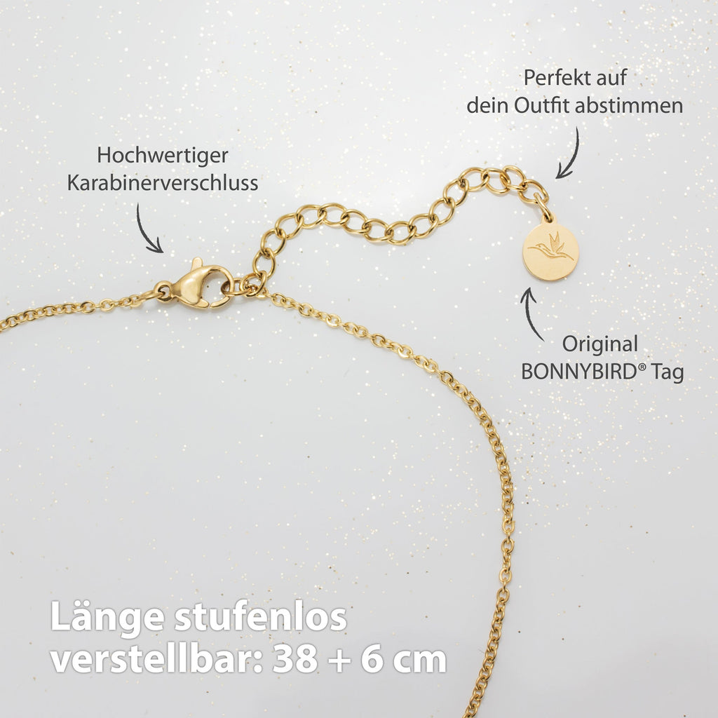 BonnyDiamonds ketting met 8 stenen goud