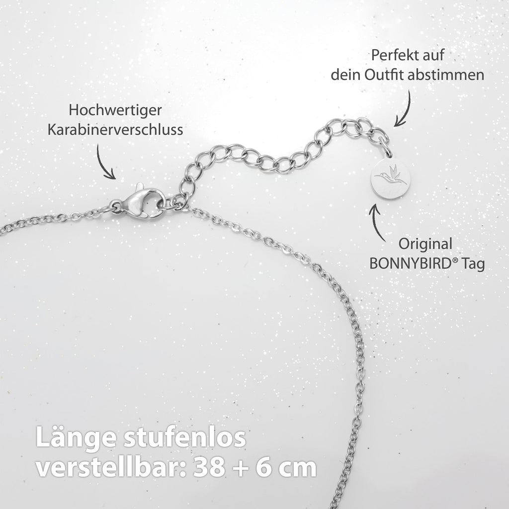 BonnyDiamonds ketting met 8 stenen zilver
