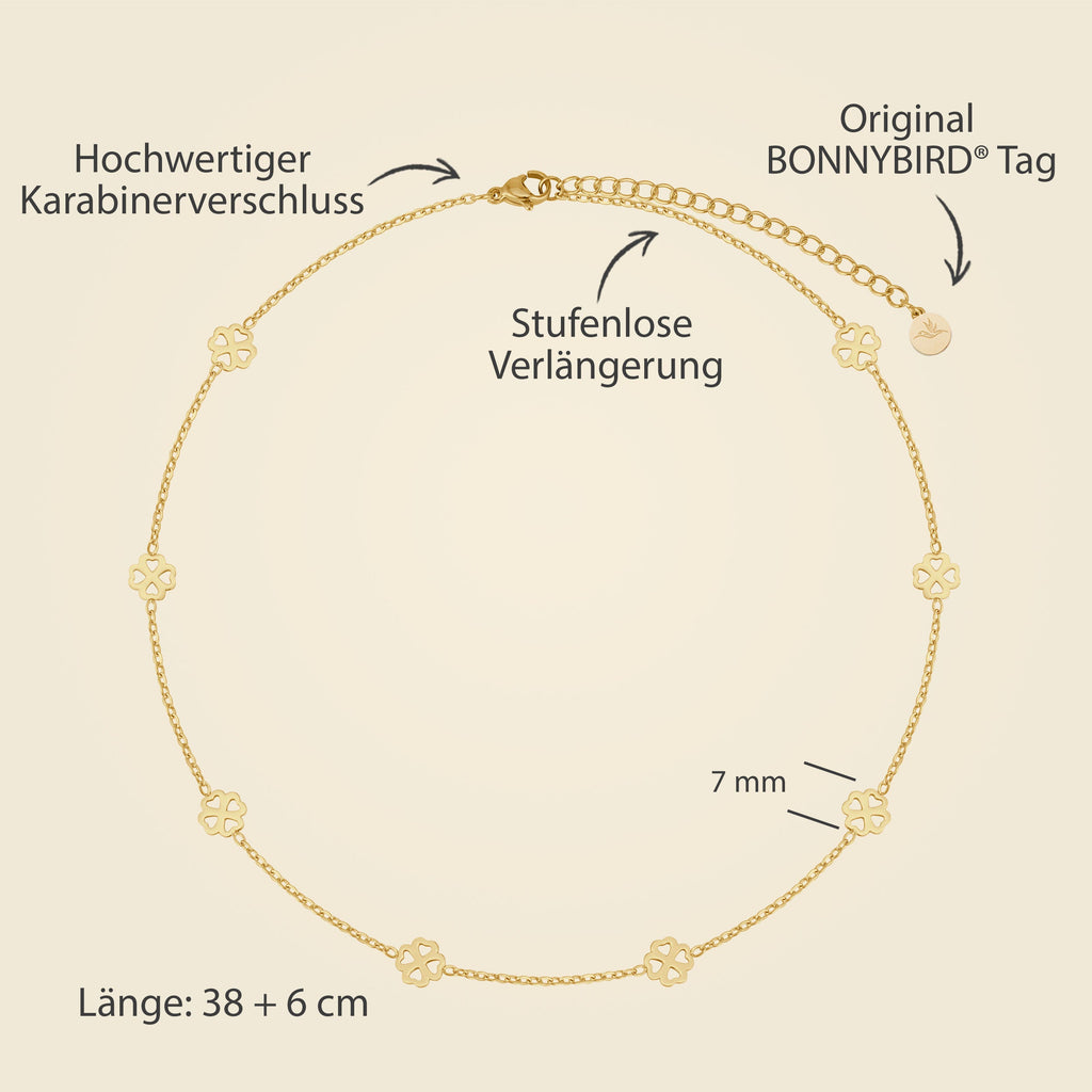 BonnyBliss ketting klaverblad goud