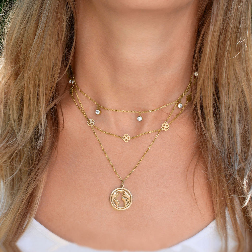 BonnyBliss ketting klaverblad goud