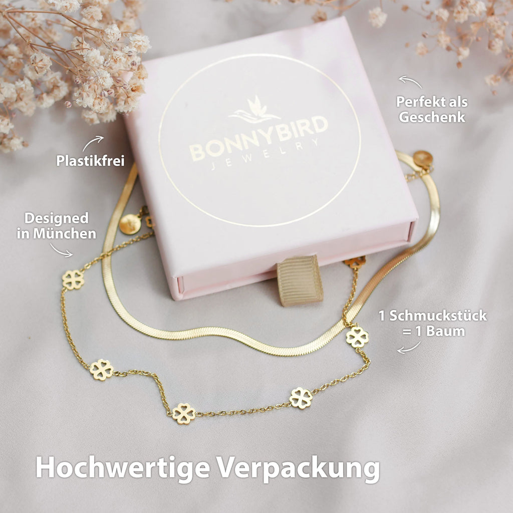 BonnyBliss ketting klaverblad goud