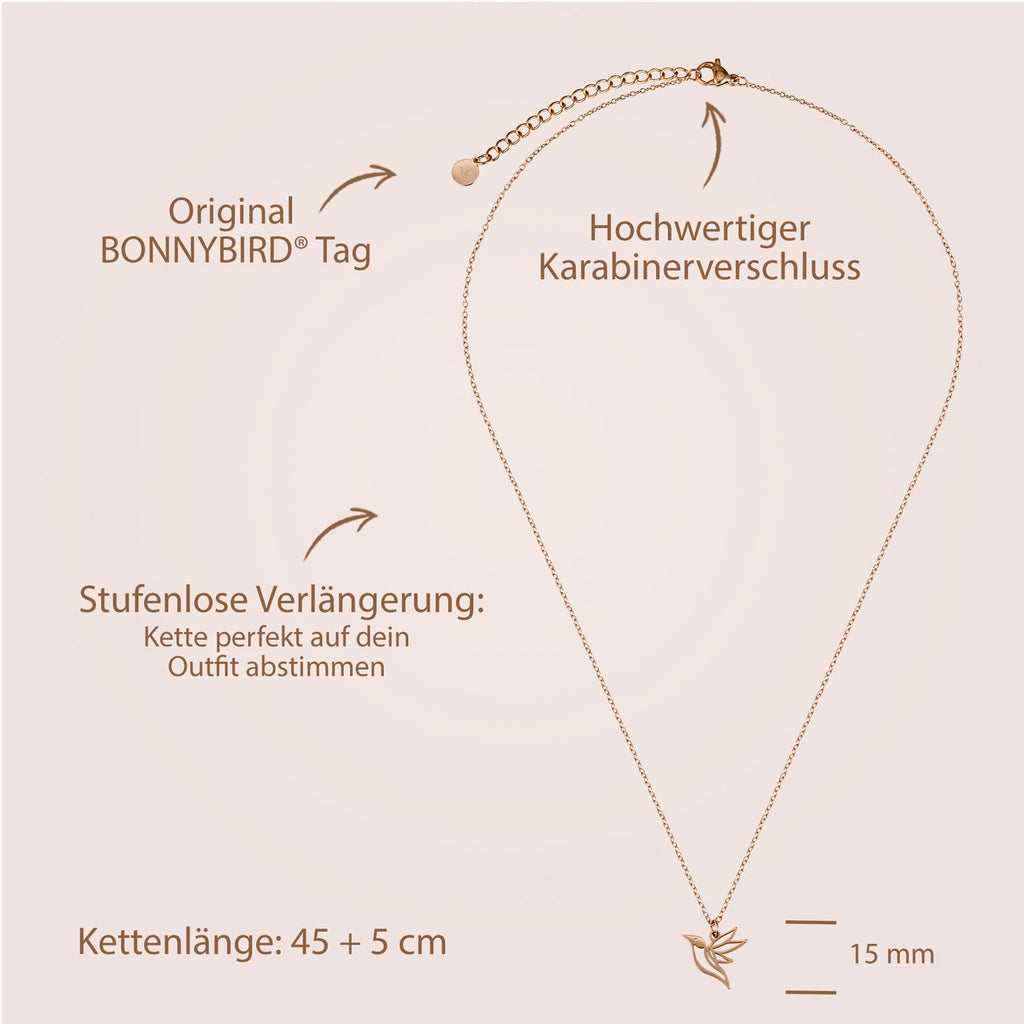 BonnyColibri ketting kolibrie rosé goud