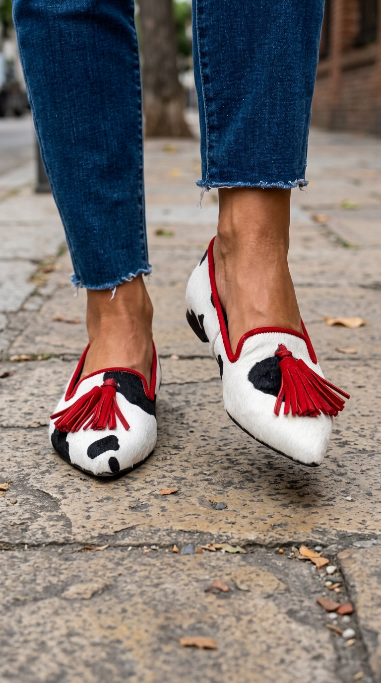 Veralisse™ - Elegante Halbschuhe mit roten Quasten