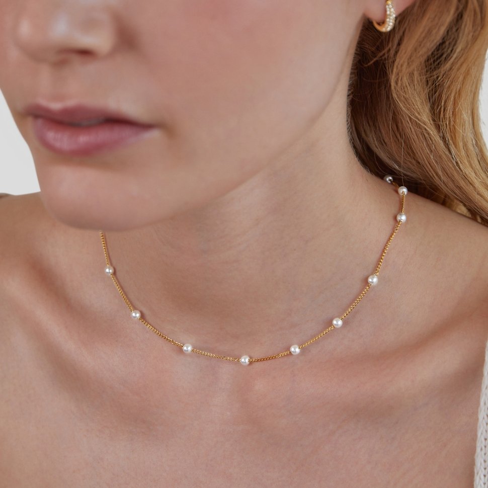 Zeitlose Perlen-Gold-Halskette