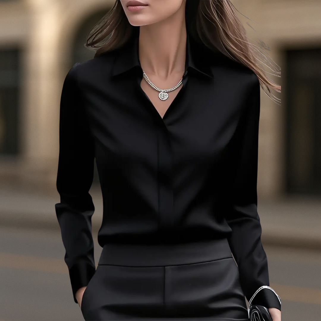 Tijdloze chique button-down blouse voor dames in Parijs