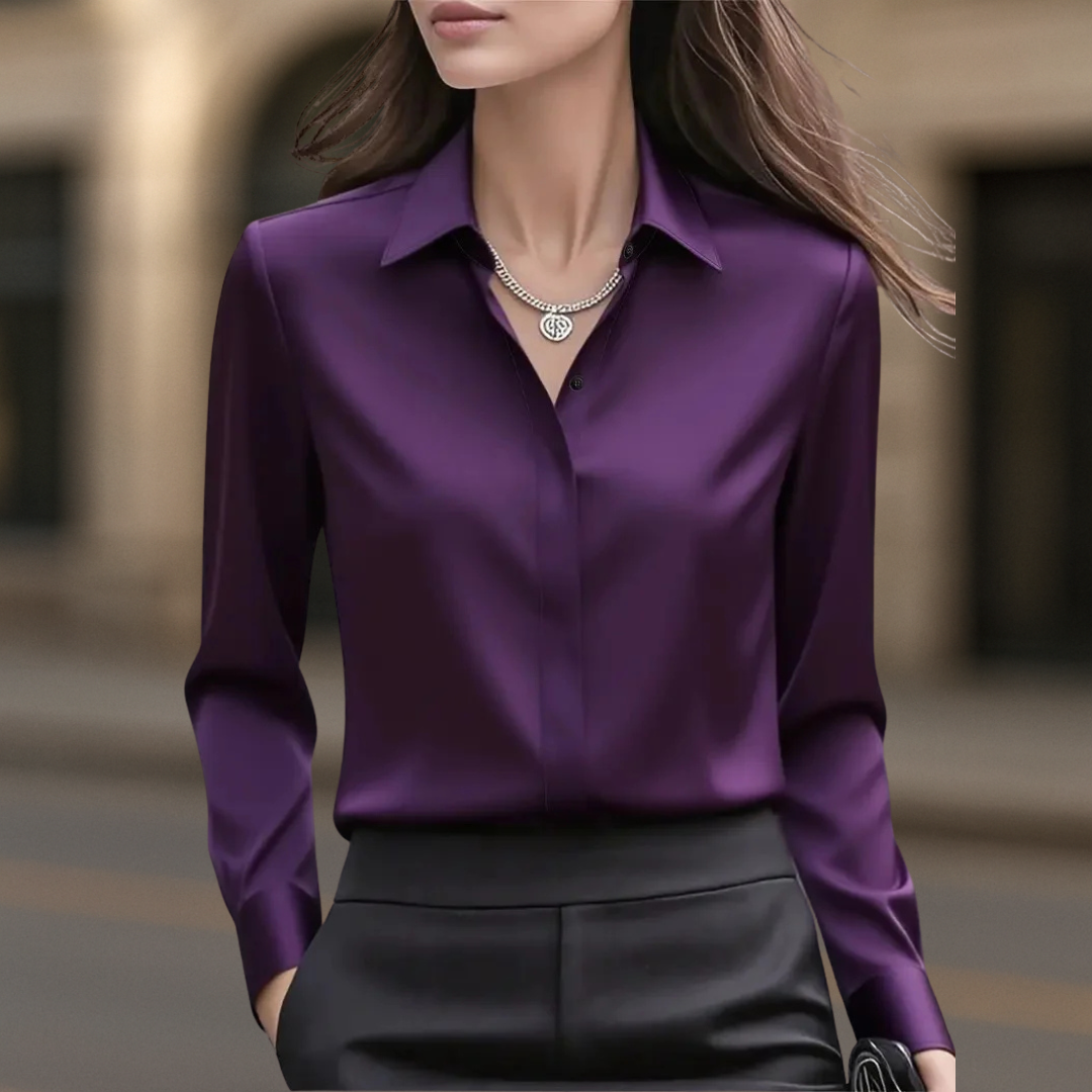 Tijdloze chique button-down blouse voor dames in Parijs