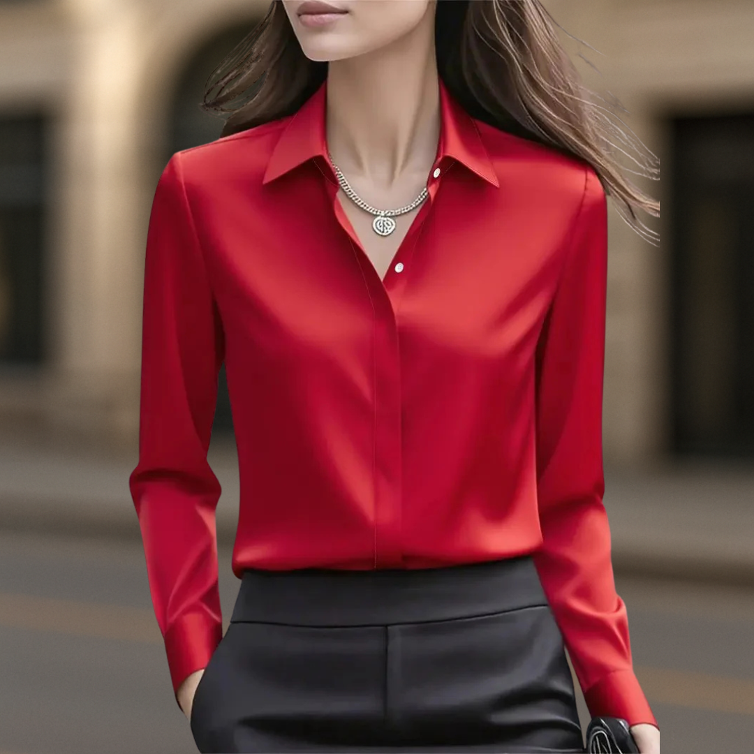 Tijdloze chique button-down blouse voor dames in Parijs