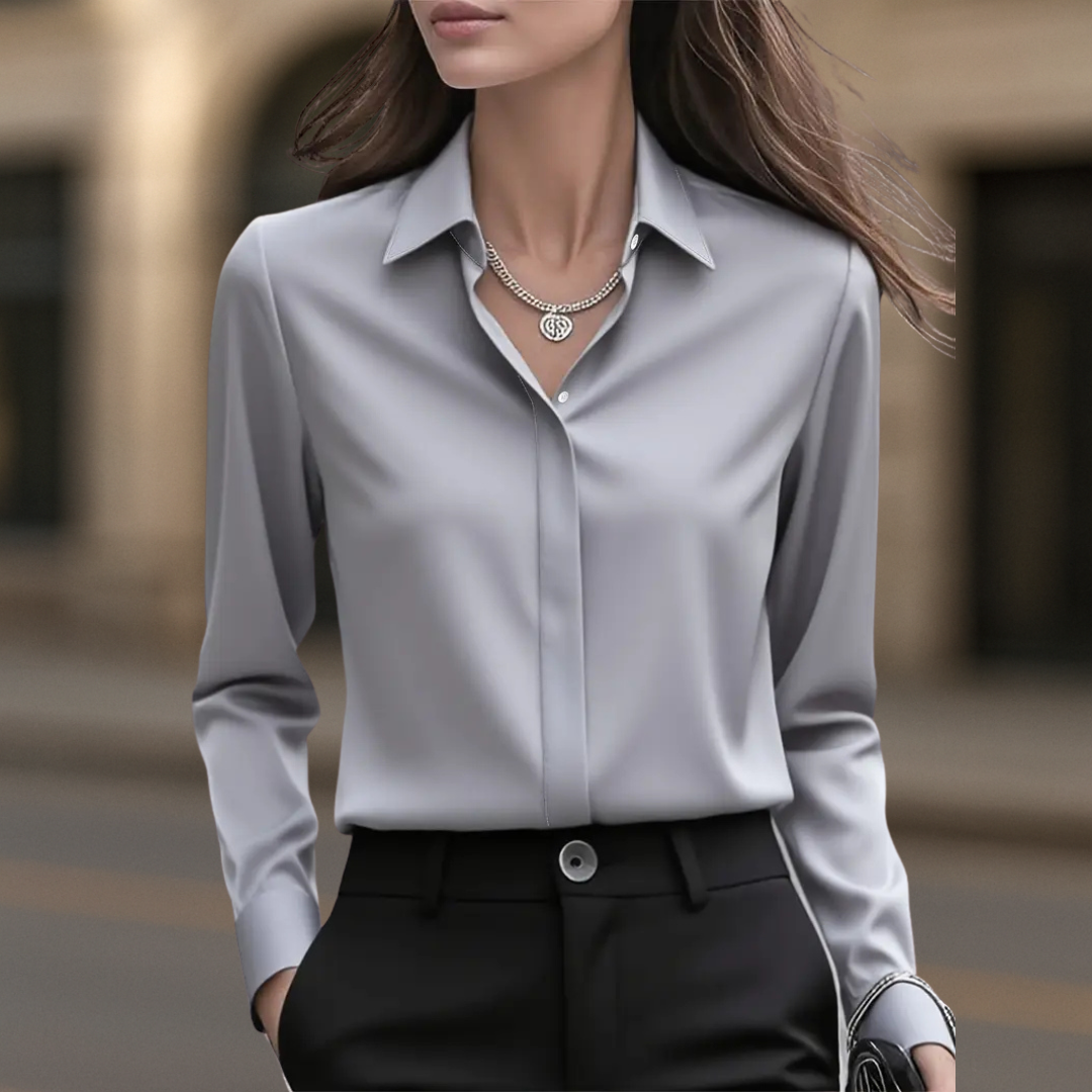Tijdloze chique button-down blouse voor dames in Parijs