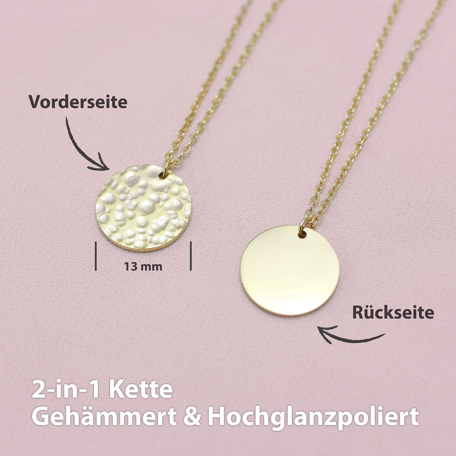 BonnyMoonbase ketting met gouden plaatje