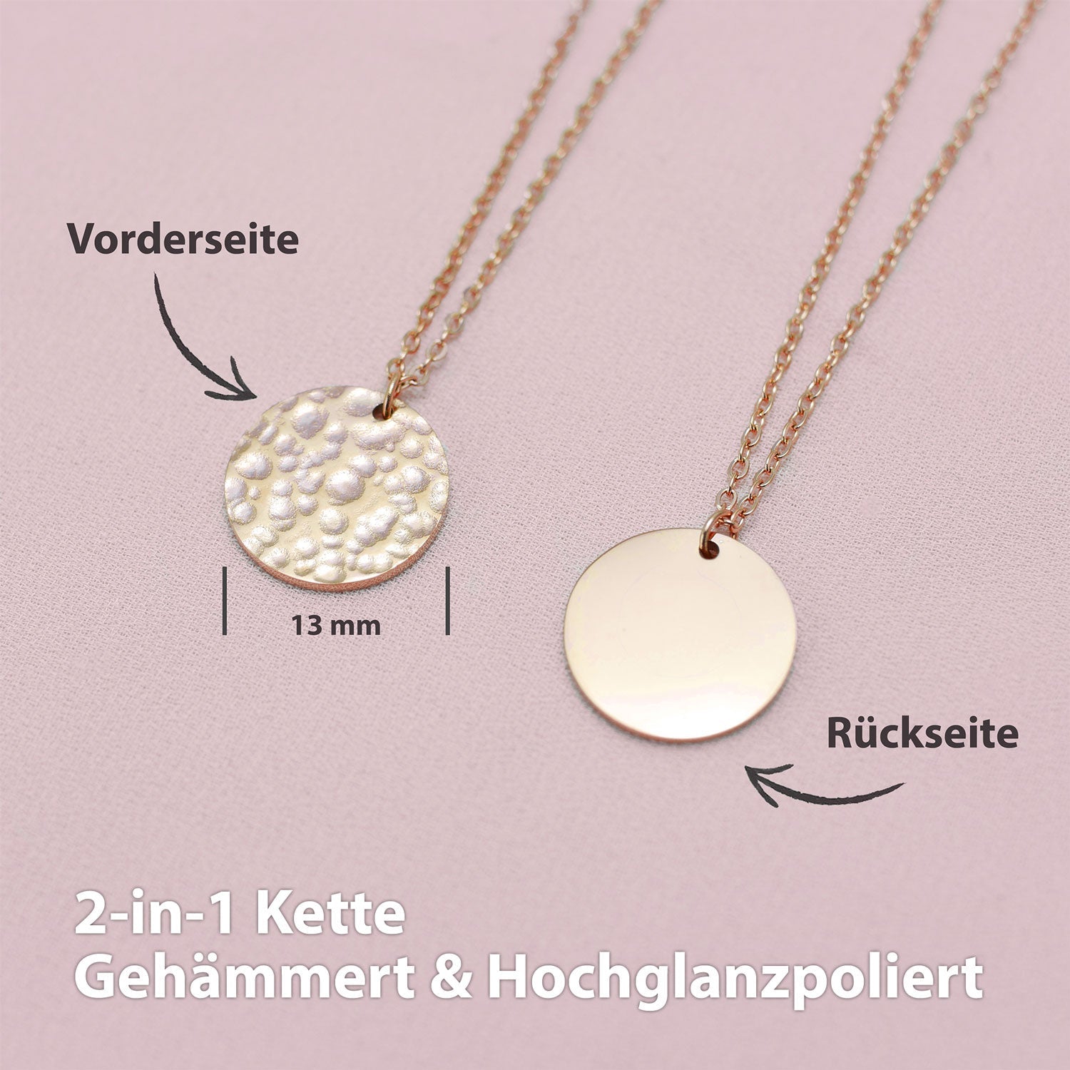 BonnyMoonbase ketting met rozenplaatje