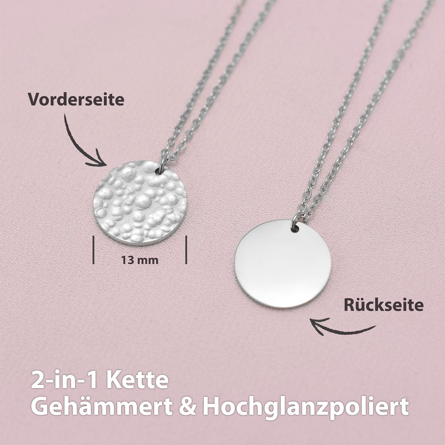 BonnyMoonbase ketting met plaatje zilver