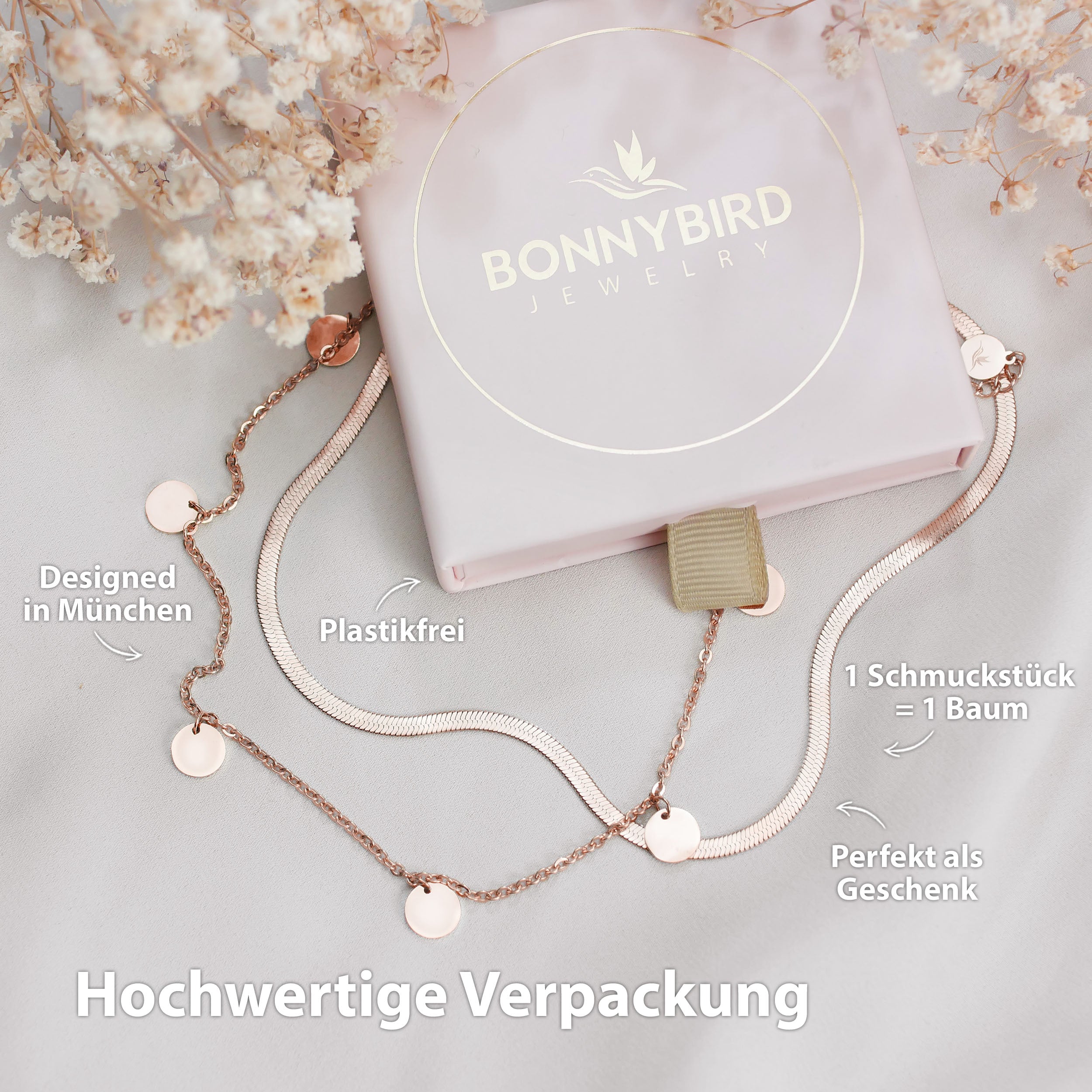 BonnySnake slangenketting roze