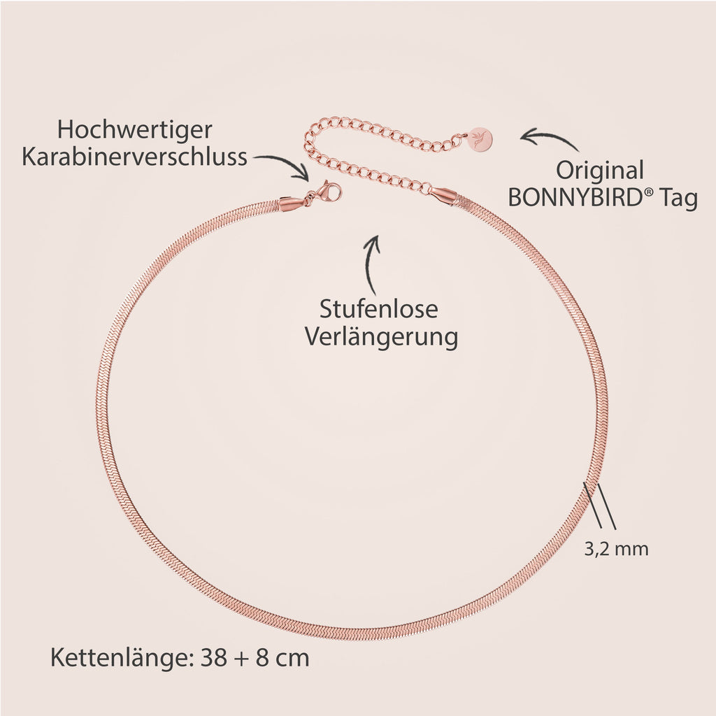 BonnySnake slangenketting roze