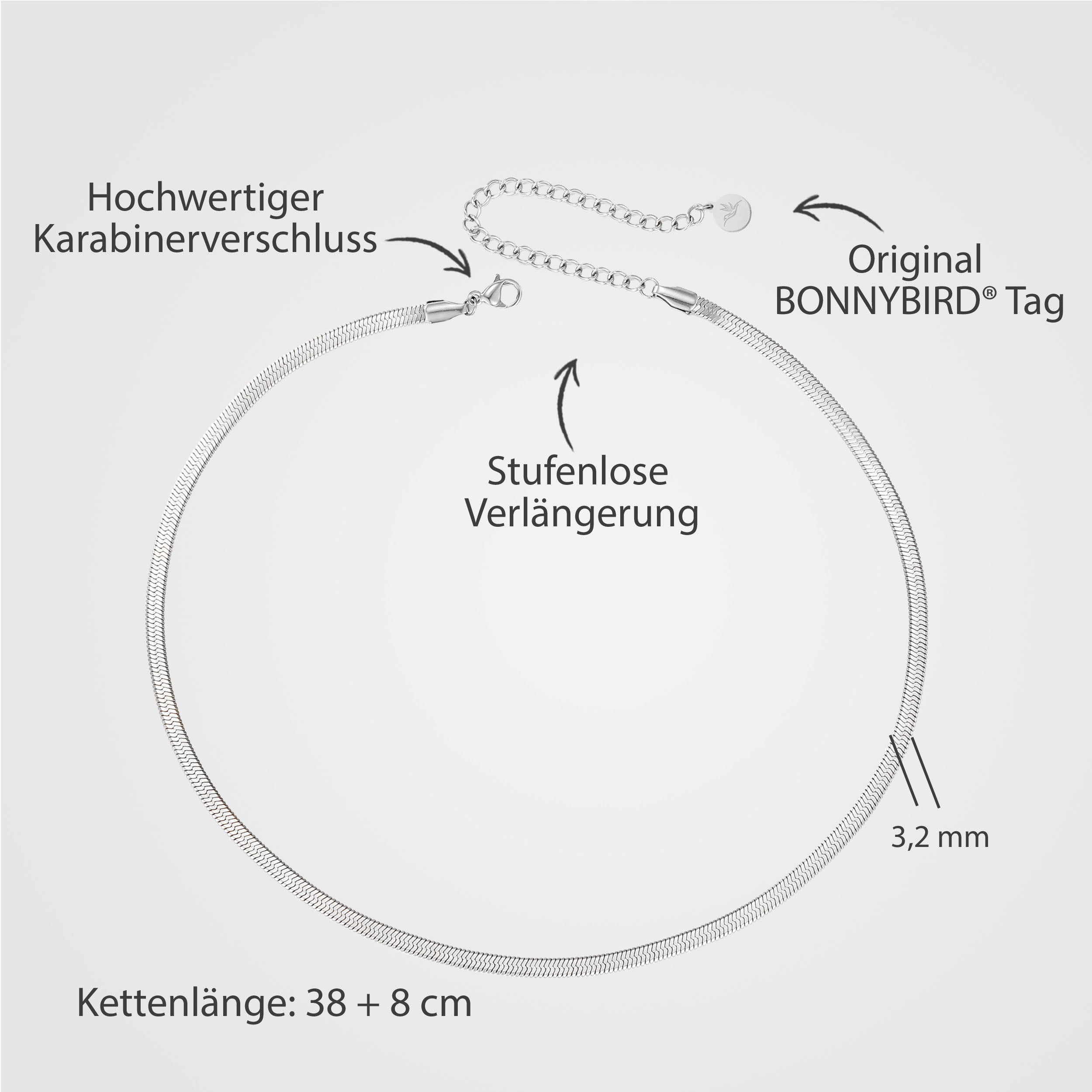BonnySnake slangenketting zilver