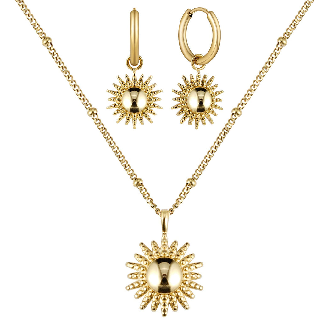 Bundel: BonnySun ketting + gouden zonoorbellen