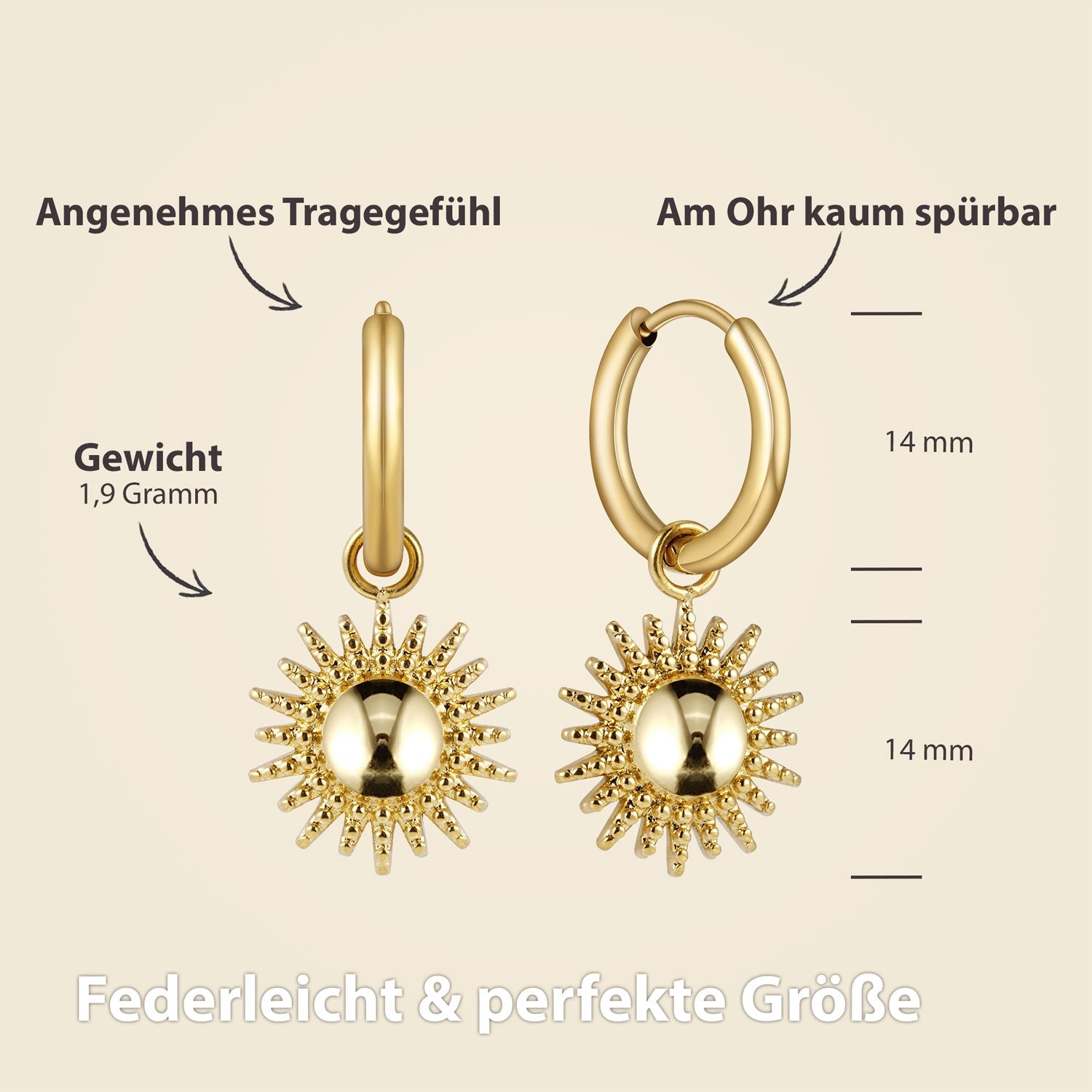Bundel: BonnySun ketting + gouden zonoorbellen