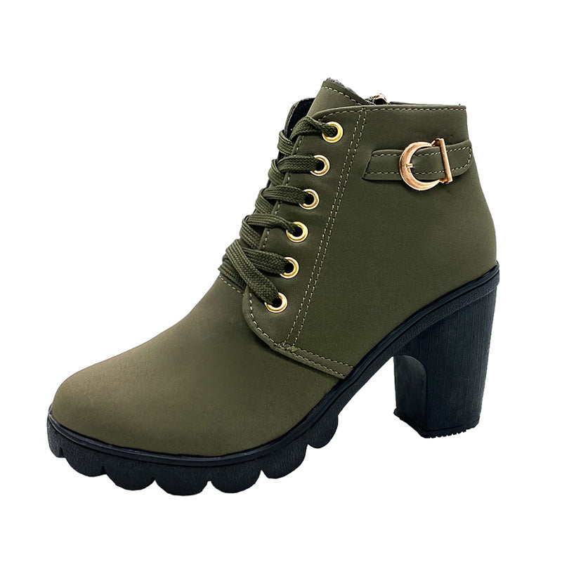 Marlena - Gefütterte Stiefeletten mit Blockabsatz