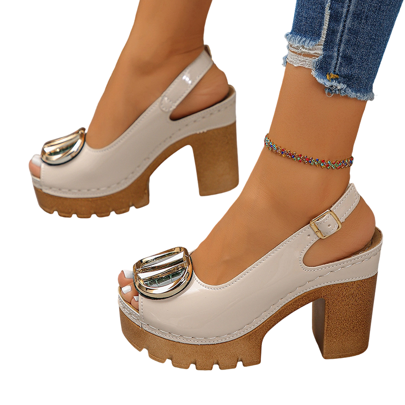 Alessia - Peeptoe-kettingschoen