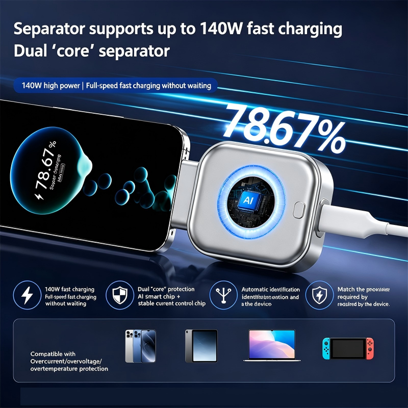 AutoCharge™ | Adaptateur à arrêt automatique 140W.