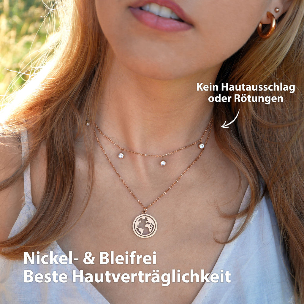 BonnyDiamonds ketting met 8 stenen roos