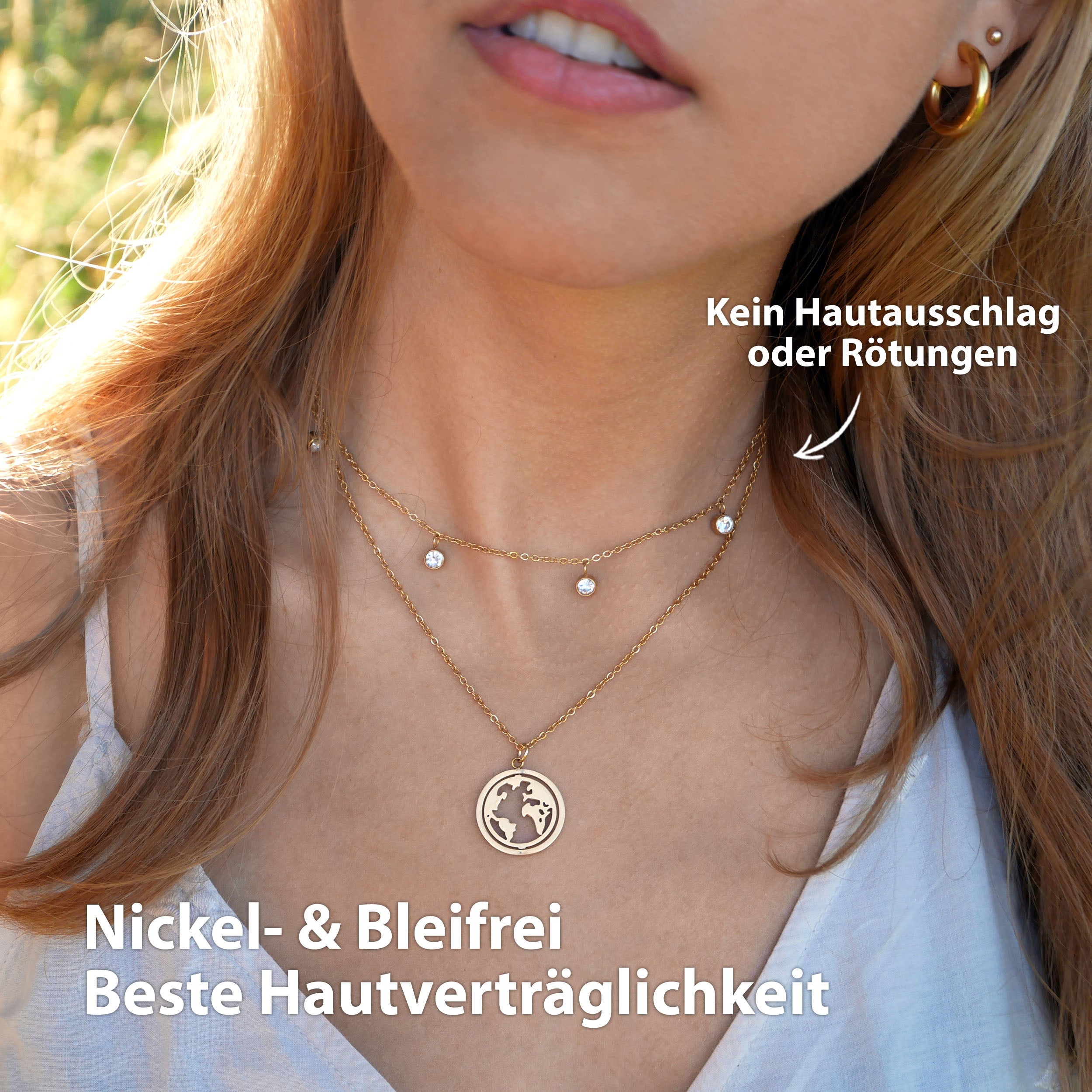 BonnyDiamonds ketting met 8 stenen zilver